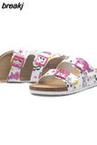 2023 New Summer Beach Cork Slippers Casual Double Buckle Non-slip Clogs Slides Women Slip on Flip Flop