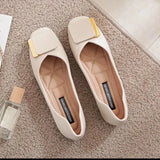 Shoes Women 2023 New Fashion Square Breathable Casual Black Comfortable Work Shoes Soft Large Size Women's Loafers
