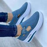Size Casual Single Shoes Women's Spring And Summer New Flat Flying Weave Breathable Velcro Casual Mesh