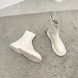 Women Long Boots Thick Sole Ladies Zipper Knight Flats Heel Boots Fashion Knee-high Boots Botas Mujer Invierno Winter