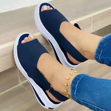 Shoes Women Platform Sandals Stretch Fabric Summer Women's Shoes Comfort Walking Ladies Sandalias Female Casual