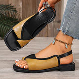 Breakj Sandals Women 2025 Summer New Large-Size Sandwich Toes Behind The Empty Fashion Thick Heel Low-Heeled Sandals