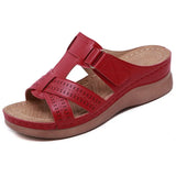 Women Wedge Sandals Premium Orthopedic Open Toe Sandals Vintage Anti-slip Leather Casual Female Platform Retro