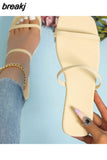 Summer New Women's Shoes Outdoor Beach Slippers Comfortable Flat Bottom Women's Sandals Casual Flip Flops Slides