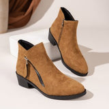 Breakj New Velvet Female Boots Martin Boots Coarse Heel Side Zipper With Leopard-Print Short