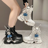 Breakj Martin Boots Female Autumn Winter 2023 New Station Locomotive Boots Female Boots Cartoon Korean Version High Help Ankle