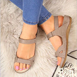 Breakj Summer New Breathable Fish Mouth Comfortable Flat Bottom Slope And Dew Magic Stick Casual Sandals 43