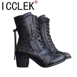 Boots Women British Style 2023 New Autumn Retro Wild Thick-soled Increased Chelsea Motorcycle Boots Women