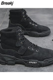New Work Boots Men Comfort Desert Boots Retro Casual High Top Shoes for Men Round Toe Non-slip Hiking Booties Botas