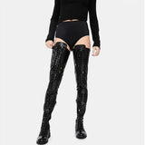 Breakj New Zip Side Zip Line With Long Over-Knee Boots