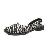 New Style Head Cover Square Heel Sandals Comfortable Flat-Soled Fashionable Square Head Ma Lizhen
