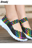 Shoes Plus Size Women 2023 Fashion Elastic Band Weave Shoes Women Comfort Flat Shoes Women Casual Loafers Zapatos De