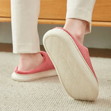 Thicken Warm Plush Home Slippers Women Thick Sole Solid Color Indoor Couple Cotton Shoes Soft Comfy Fuzzy Slippers