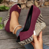 Breakj Fish Mouth Slope With High Heel Single Shoes Women's New Light-Footed Single Shoes In