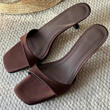 Breakj One-字 Type External Slippers 2025 Summer New Texture High Heel Slippers Women's
