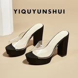 Crystal Clear Shoes Women High Heels Sandals Female Transparent Sexy Wedding Beach Slippers Zapatillas Mujer