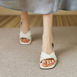 Size Sandals Women's 2022 Summer New Korean Version with Skirts Low-heeled Women's Word Buckle Through Roman
