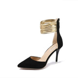 Women Sandals Ankle High Thin Heels Pointed Toe Lace-up Party Wedding Design Summer Women