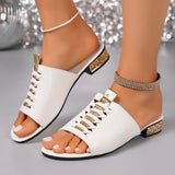Breakj Cool Slippers Women's Spring And Summer Coarse And Beef-Shoeed Women's Sandals Fish Mouth Side Zip Retro Women's Shoes
