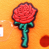 Sale 1pcs Diamond Ring Shoe Charms Original Onion Rose Shoe Accessories Buckle Chemicals Shoes Decorations Drumsticks