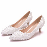 Breakj Spring Side Thin Heel Single Shoes Spring Shoes 2023 New Female Fragrant Style College Lace High
