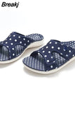 Women Slippers Fabric Soft Dots Shoes 2023 Comfort Open Toe Lightweight Slip On Female Plus Size Chaussure