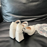 Breakj Shoes Bridal Shoes Main Wedding Dress Artifact Princess French Temperament Coarse Pine Shoes White Mary Treasure Shoes High