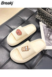 Platform Open Toe Summer Soft Thick Bottom Non-Slip House Slipper Female Lovely Flats Ladies Shoes Women Home