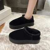 Snow Boot Style Short Mini Winter Sheepskin Boots Women Waterproof Natural Wool Ankle Boots Fur Lined Ankle Warm Flat