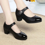 De Mujeres Women Cute Sweet Red Slip on High Heel Shoes Lady Casual Comfortable Autumn Pumps Female Black Shoes