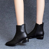 Size Soft Leather Fashion Boots Women 2023 Autumn And Winter New Pointed Short Boots Women Thick Heel Leather Shoes Women Fashion