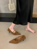 Breakj Retro Velvet Face Tip Fine Heel Mary Jane Single Shoe Woman 2025 New Commuter Kitten Heels High