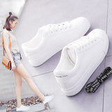 Breakj White Shoes Women's New Fashion Flat Plate Shoes Students Breathable Women's Shoes Net Red Single Shoes Casual White Shoes In The Spring And Autumn Of