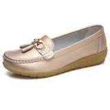 Women Shoes Loafers Female Moccasins Shoes Summer Genuine Leather Women Flats Slip On Women Loafers Flats Tassel Plus