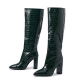 Show The Same Pointed Thick Heel Over The Knee Boots Of The New Winter
