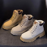 Ankle Boots Female Platform Shoes for Women 2023 Autumn Luxury Combat Short Leather Booties Ladies Elegant Medium