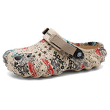 Breakj Men's Shoes 2025 New Men's One-Word Slippers Thick Bottom Wearing One Shoe Two Wear-Resistant Beach Cool Slippers Hole