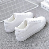 Breakj White Shoes Women 2025 Spring And Autumn New Fashion Flat Shoes Students Breathable Women's Shoes Net Red Single Shoes Casual White