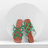 Breakj Large-Size Flat-Bottomed Slippers Women Hollow Mesh Open Toe Wearing Beach Cold