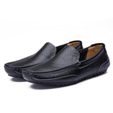 Breakj Seasons Men's Bean Shoes British Black Driving Shoes Leather Spring And Summer Casual Shoes Fashion Warm Lazy