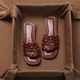 Breakj Soft Skin ~ Great Wear ~ Summer Flat-Bottom Slippers Women Wear Fashion Comfortable One-Word Drag Retro Cool