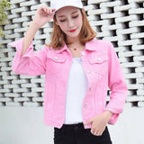 Jacket and Coats for Women 2019 Autumn Candy Color Casual Short Denim Jacket Chaqueta Mujer Casaco Jaqueta