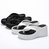 Toe Wedges Flip Flops for Women 2024 Summer Chunky Platform Beach Sandals Woman Thick Sole High Heeled Eva Slippers