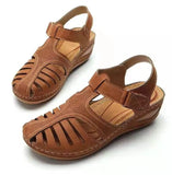Breakj Casual Women's Slopes And New Sandals Women's Round Head Hollow Summer Buns With