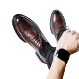 Breakj Men's Korean Version Wedding Groom Shoes Male Business Dress British Wind And Velvet Casual Shoes Px