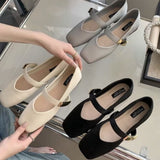 Breakj Single Shoes Women's 2025 Soft-Soled Mary Jane Women's Shoes New Retro French Spring And Autumn Square Head With A Light