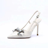 Breakj Fine Heel Women's High Heel High-Heeled Shoes Behind The Empty Sandals French Retro Fashion Single Shoes Mary Treasure