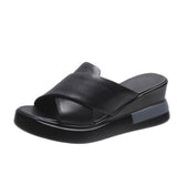 Breakj Sandals Women 2025 New Summer Korean Version Of Leisure After-A-Air Buckle With Thick Bottom Slope And High Heel