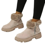 Breakj Boots Women's 2025 Winter New Velvet Women's Shoes Warm Boots Cotton Shoes Large Size Women's