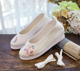 Breakj Shoes Round Head Spring And Autumn Ancient Style Students Embroidered Cloth Shoes Ancient Costume Stage Play Dance Shoes Women's Shoes Single